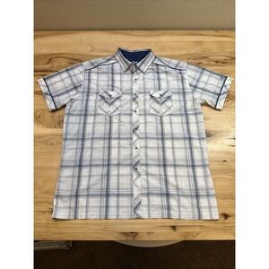 Kuhl Men's Hiking Shirt Eluxur Western Pearl Snaps Size XL Plaid Short Sleeve